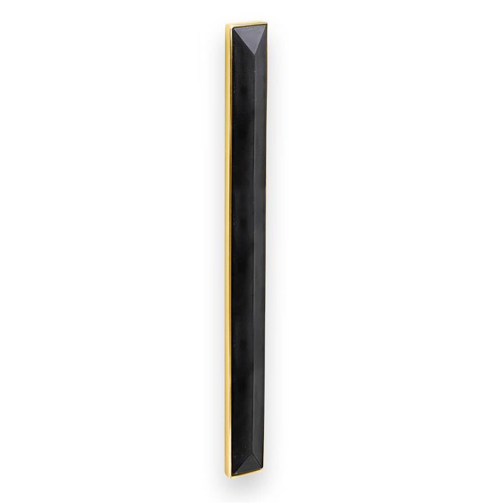 TUXEDO with 18'' Artisan Glass Prism Hardware 36'' Wide Vanity, Black, Polished Brass Hardware, 36'' x 22'' x 33.5'' (without vanity top)