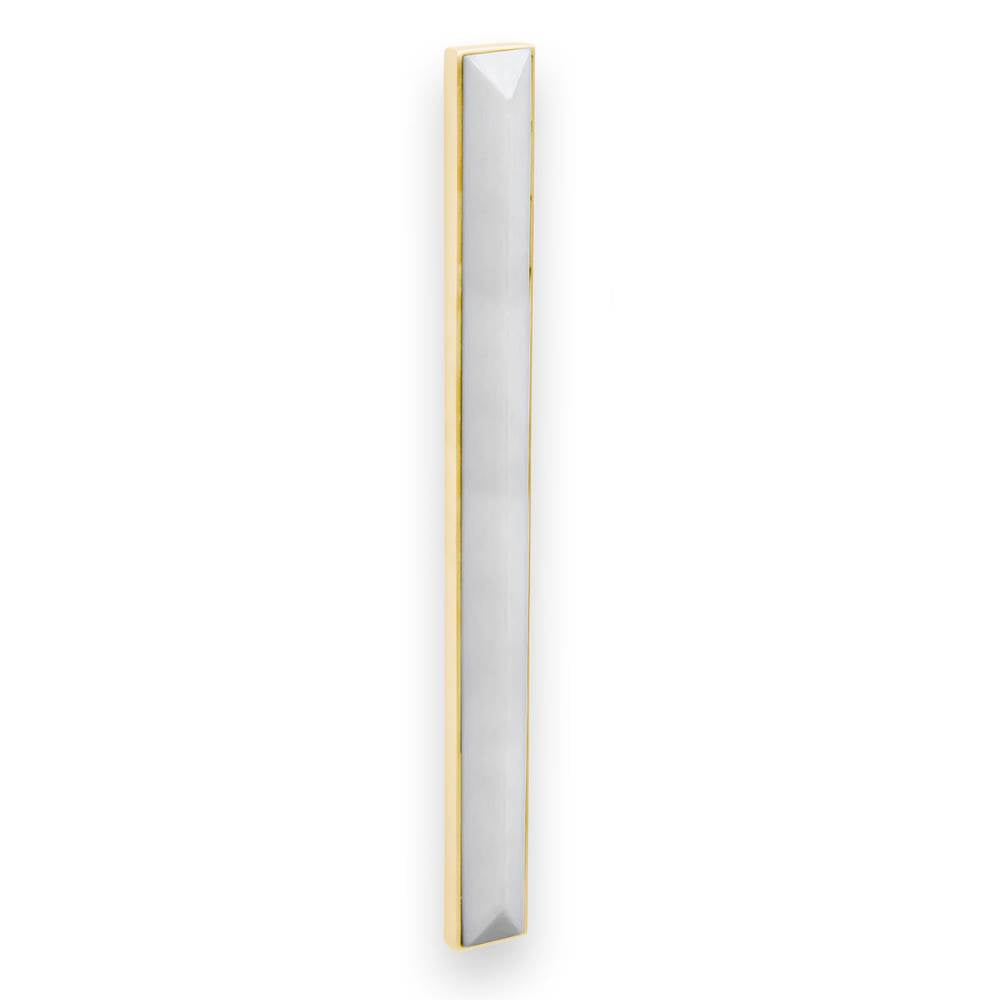 MOTHER OF PEARL with 18'' Artisan Glass Prism Hardware 36'' Wide Vanity, White, Polished Brass Hardware, 36'' x 22'' x 33.5'' (without vanity top)