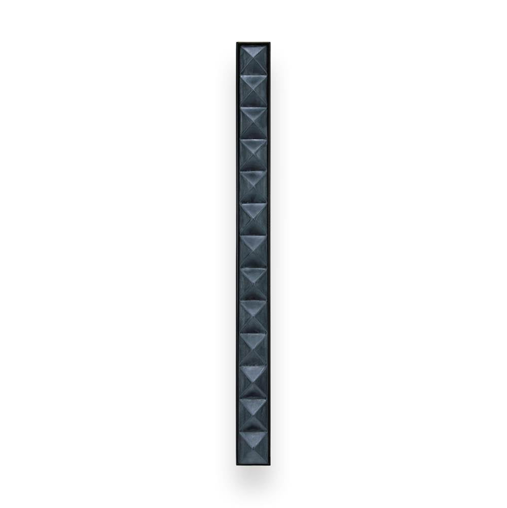 Linkasink - 18'' Artisan Glass Prism Vanity Hardware, Large Rectangle with Black Pyramid - Matte Black with Black Pyramid Glass