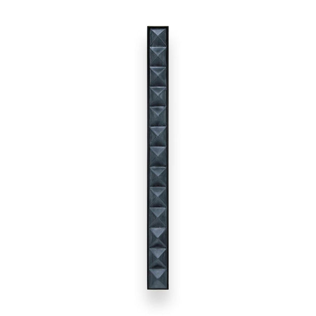 Linkasink - 18'' Artisan Glass Prism Vanity Hardware, Large Rectangle with Black Pyramid - Matte Black with Black Pyramid Glass