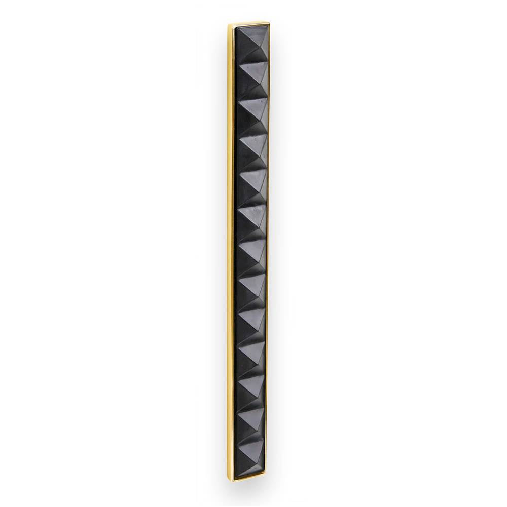 MOTHER OF PEARL with 18'' Artisan Glass Pyramid Hardware 30'' Wide Vanity, Black, Polished Brass Hardware, 30'' x 22'' x 33.5'' (without vanity top)