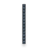 Linkasink - 18'' Artisan Glass Prism Vanity Hardware, Large Rectangle with Black Pyramid - Polished Nickel with Black Pyramid Glass