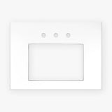 Linkasink - 30'' Wide White Vanity Top with Sink Cutout and 3 Faucet Holes - White