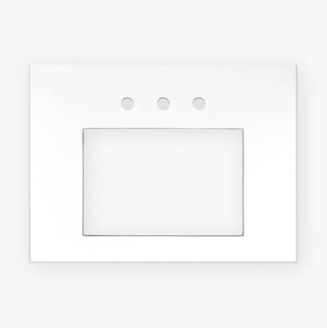 Linkasink - 30'' Wide White Vanity Top with Sink Cutout and 3 Faucet Holes - White