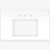 Linkasink - 36'' Wide White Vanity Top with Sink Cutout and 3 Faucet Holes - White