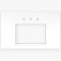 Linkasink - 36'' Wide White Vanity Top with Sink Cutout and 3 Faucet Holes - White