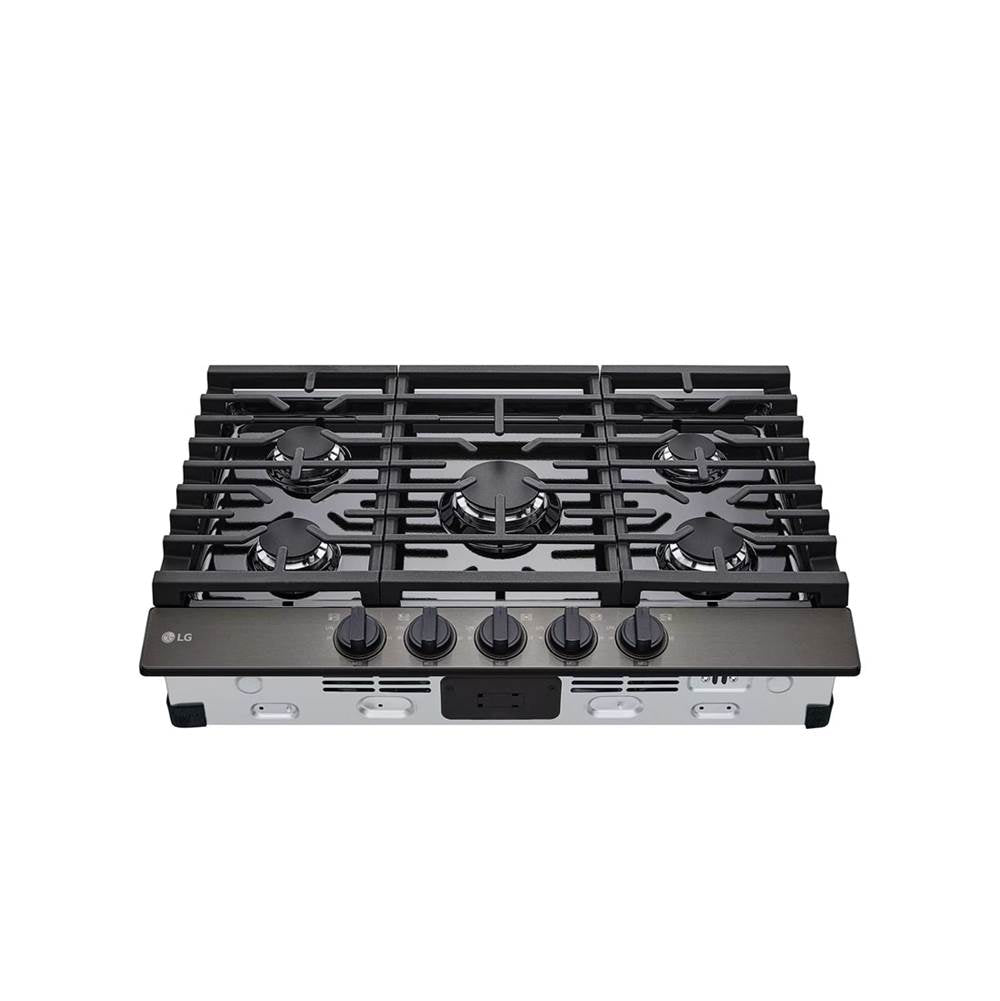 30'' Gas Cooktop 20K BTU, Black Stainless Steel