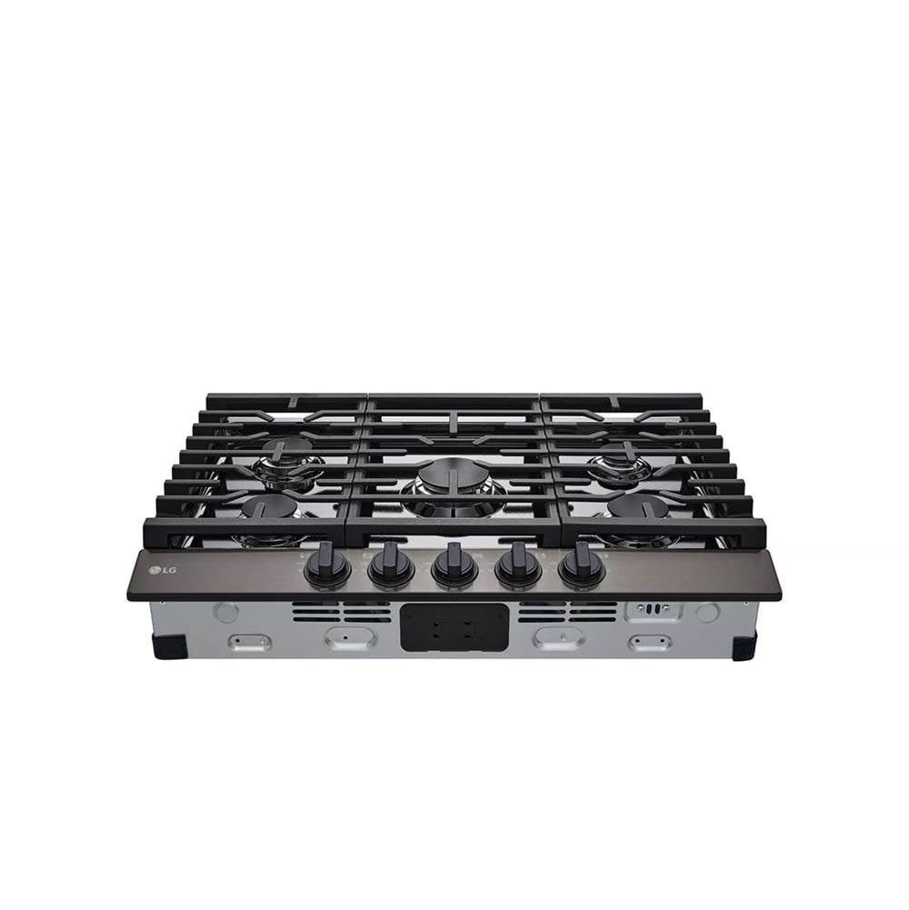 30'' Gas Cooktop 20K BTU, Black Stainless Steel