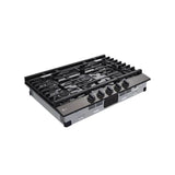 30'' Gas Cooktop 20K BTU, Black Stainless Steel