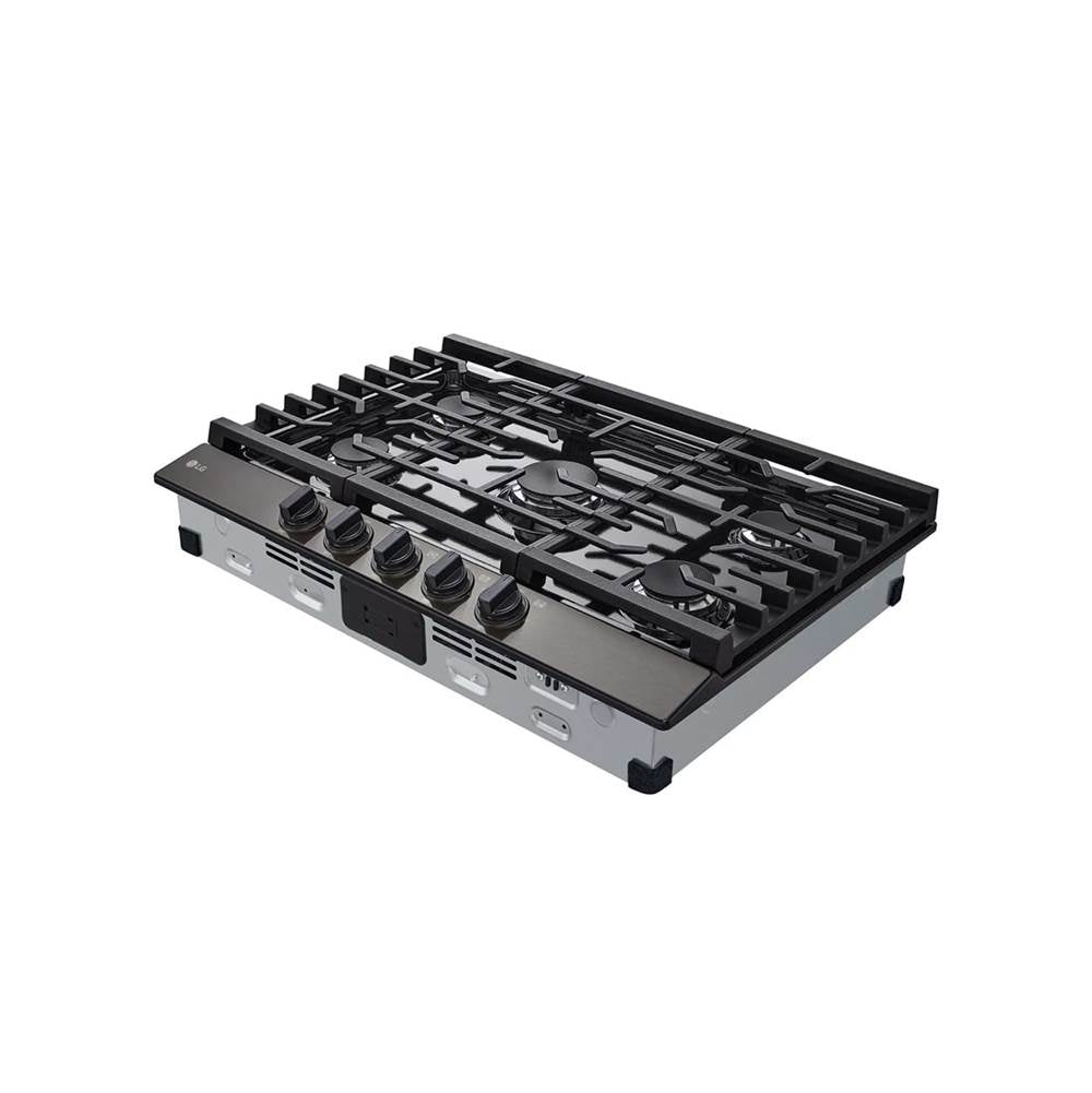30'' Gas Cooktop 20K BTU, Black Stainless Steel