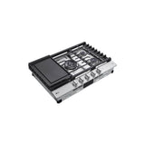 30'' Smart Gas Cooktop 22K BTU, EasyClean Cooktop, Backlit Weighted Knobs, ThinQ App, Stainless Steel