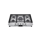 30'' Smart Gas Cooktop 22K BTU, EasyClean Cooktop, Backlit Weighted Knobs, ThinQ App, Stainless Steel