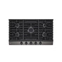 LG Appliances - 36'' Gas Cooktop 20K BTU, Black Stainless Steel - PrintProof Black Stainless Steel