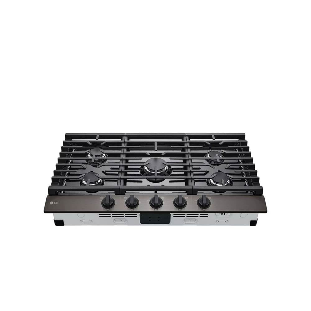 36'' Gas Cooktop 20K BTU, Black Stainless Steel