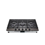 36'' Gas Cooktop 20K BTU, Black Stainless Steel