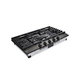 36'' Gas Cooktop 20K BTU, Black Stainless Steel