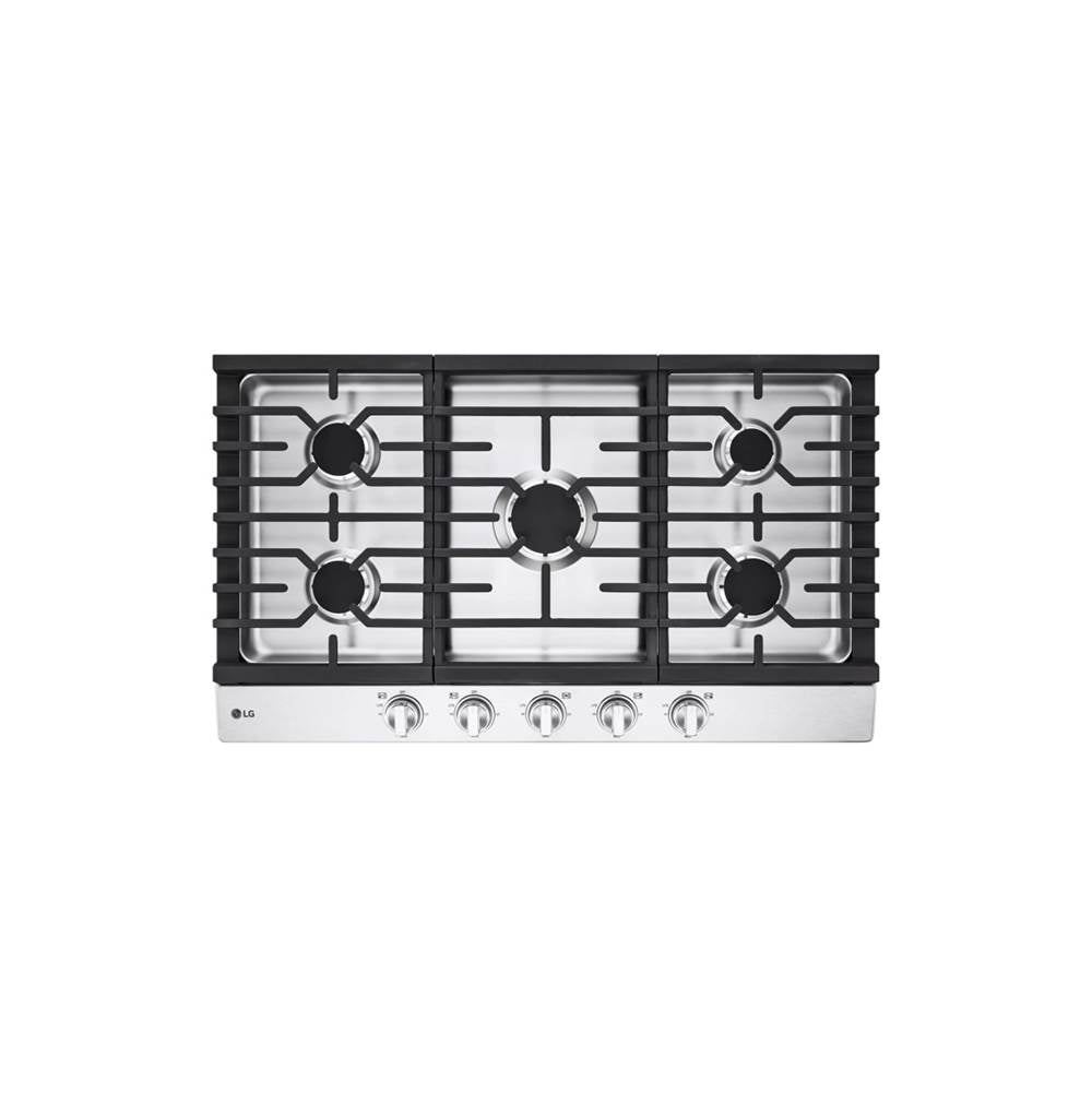 LG Appliances - 36'' Gas Cooktop 20K BTU, EasyClean Cooktop, Stainless Steel - Stainless Steel
