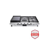 36'' Smart Gas Cooktop 22K BTU, EasyClean Cooktop, Backlit Weighted Knobs, ThinQ App, Stainless Steel