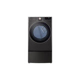 LG Appliances - 7.4 cu.ft. Ultra Large Capacity  Electric Dryer with Sensor Dry, TurboSteam Technology and Wi-Fi Connectivity, Black Steel - Black Stainless Steel