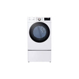 LG Appliances - 7.4 cu.ft. Ultra Large Capacity  Electric Dryer with Sensor Dry, TurboSteam Technology and Wi-Fi Connectivity, White - White