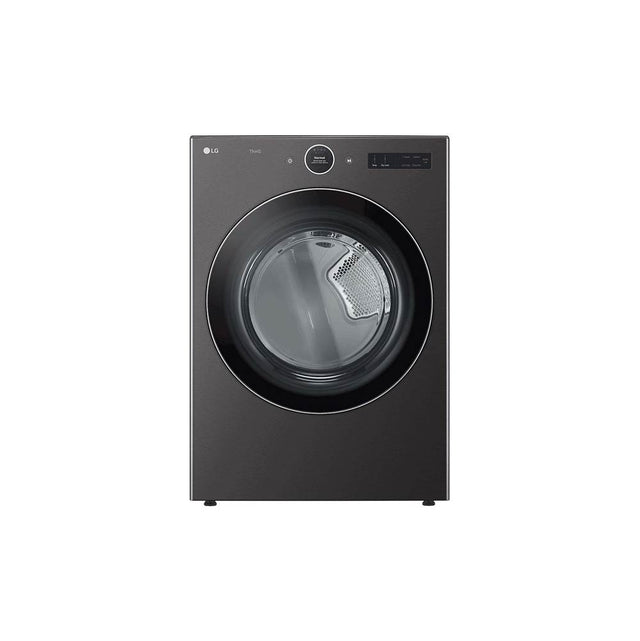 LG Appliances - 7.4 Cu.Ft. Ultra Large Capacity  Electric Dryer With Sensor Dry, Turbo Steam Technology And Wi-Fi Connectivity, Black Steel - Black Steel