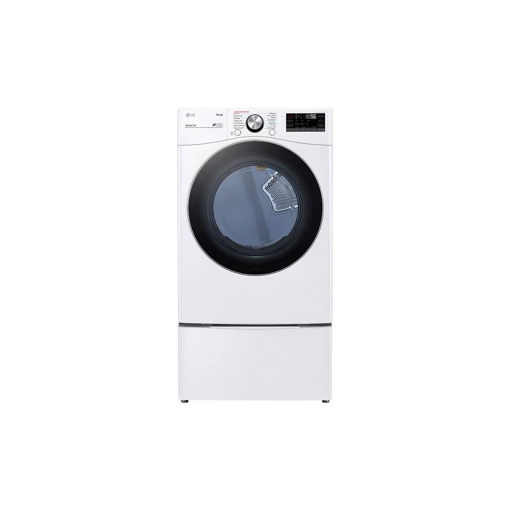 LG Appliances - 7.4 cu.ft. Ultra Large Capacity  Gas Dryer with Sensor Dry, TurboSteam Technology and Wi-Fi Connectivity, White - White