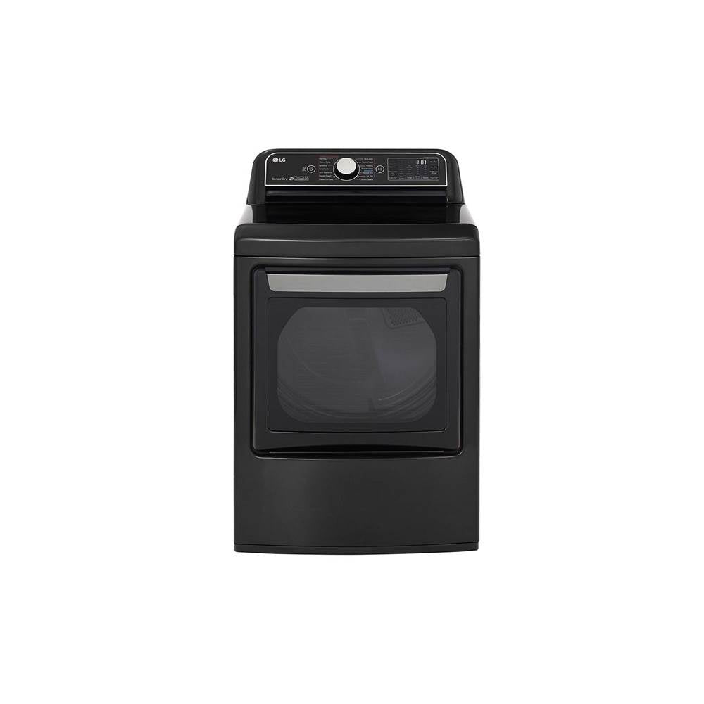 LG Appliances - 7.3 cu.ft. Smart wi-fi Enabled Gas Dryer with TurboSteam - Black Stainless Steel