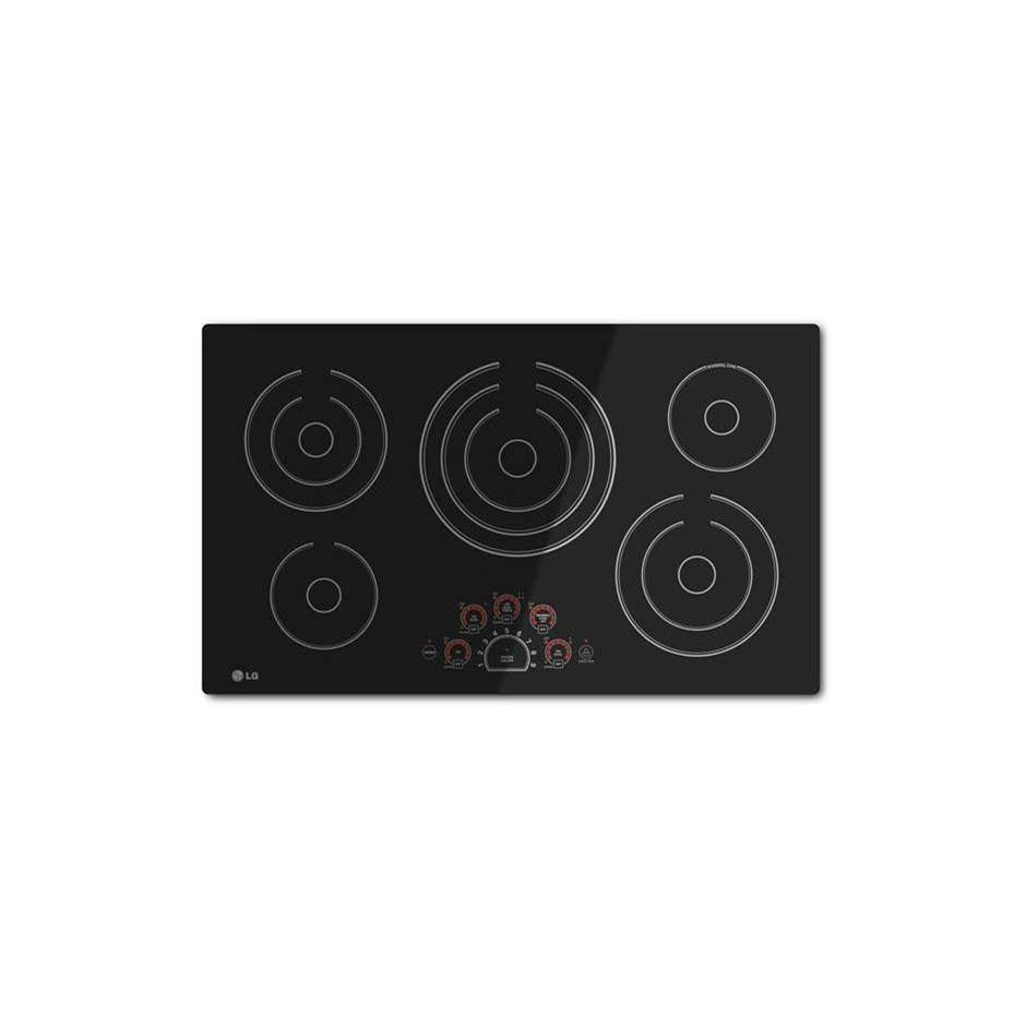 LG Appliances - 36'' Electric Cooktop - Black Stainless Steel