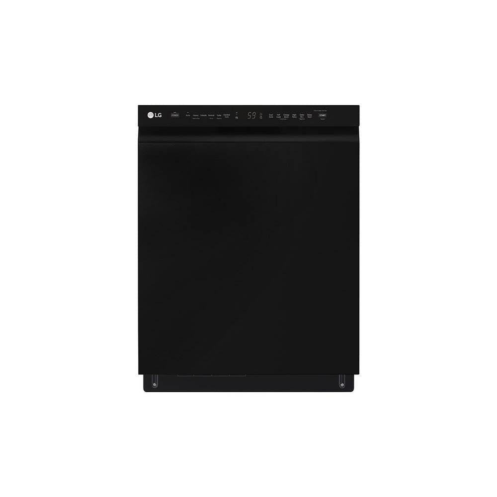 LG Appliances - Front Control with Pocket Handle, 48 dB, QuadWash, Dynamic Dry, 3rd Rack, EasyRack Plus, Solid White - Black