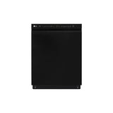 LG Appliances - Front Control with Pocket Handle, 48 dB, QuadWash, Dynamic Dry, 3rd Rack, EasyRack Plus, Solid White - Black