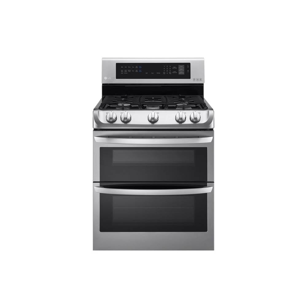 LG Appliances - 6.9 cu. ft. Gas Double Oven Range with ProBake Convection and EasyClean - Stainless Steel