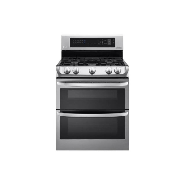 LG Appliances - 6.9 cu. ft. Gas Double Oven Range with ProBake Convection and EasyClean - Stainless Steel