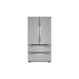 LG Appliances - 23 cu.ft. 4-Door French Door, Counter Depth, Double Freezer, Internal Water, PrintProof Stainless Steel - Stainless Steel