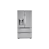 LG Appliances - 22 cu.ft. 4 Door French Door, Counter Depth, Double Freezer, Print Proof Stainless Steel - Stainless Steel