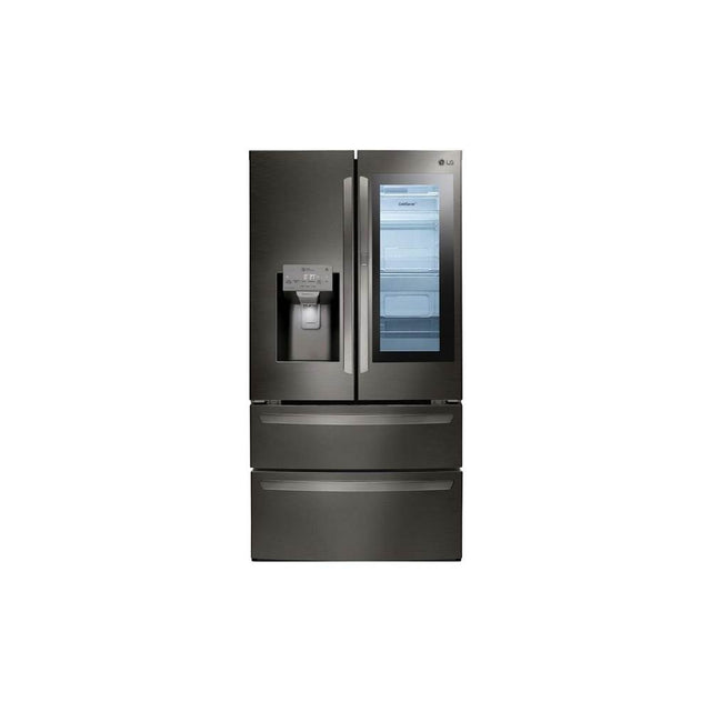 LG Appliances - 28 cu. ft. Smart wi-fi Enabled InstaView Door-in-Door Refrigerator - Black Stainless Steel