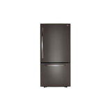 LG Appliances - 26 cu.ft. 2 Door Bottom-Mount Refrigerator, 33'' Width, Freezer Pull Drawer, Door Cooling, Black Stainless Steel - Black Stainless Steel