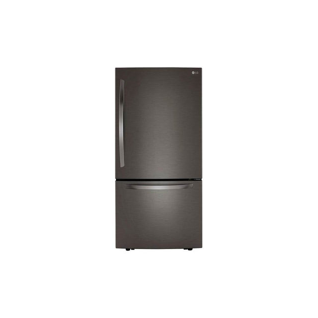 LG Appliances - 26 cu.ft. 2 Door Bottom-Mount Refrigerator, 33'' Width, Freezer Pull Drawer, Door Cooling, Black Stainless Steel - Black Stainless Steel