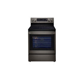 LG Appliances - 6.3 cu ft. Smart Wi-Fi Enabled True Convection InstaView Electric Range with Air Fry - Black Stainless Steel