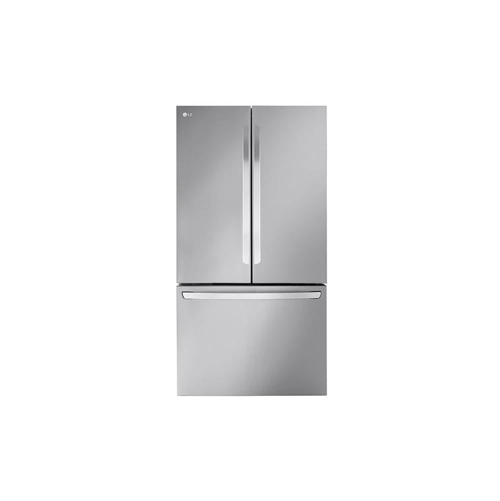 LG Appliances - 27 Cu Ft. 3 Door French Door Counter Depth Refrigerator With Internal Water Dispenser - Print Proof Stainless Steel