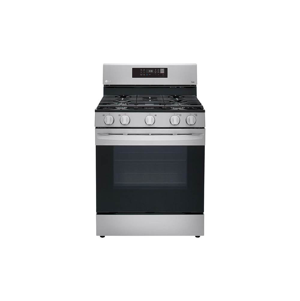 LG Appliances - 5.8 cu ft. Smart Wi-Fi Enabled Fan Convection Gas Range with Air Fry and EasyClean - Stainless Steel