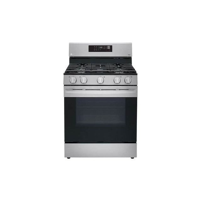 LG Appliances - 5.8 cu ft. Smart Wi-Fi Enabled Fan Convection Gas Range with Air Fry and EasyClean - Stainless Steel