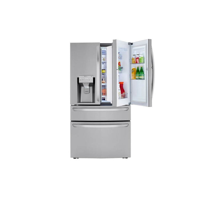 LG Appliances - 23 cu.ft. 4-Door French Door, Counter Depth, Door-in-Door, Fully Convertible Drawer, PrintProof Stainless Steel - Stainless Steel