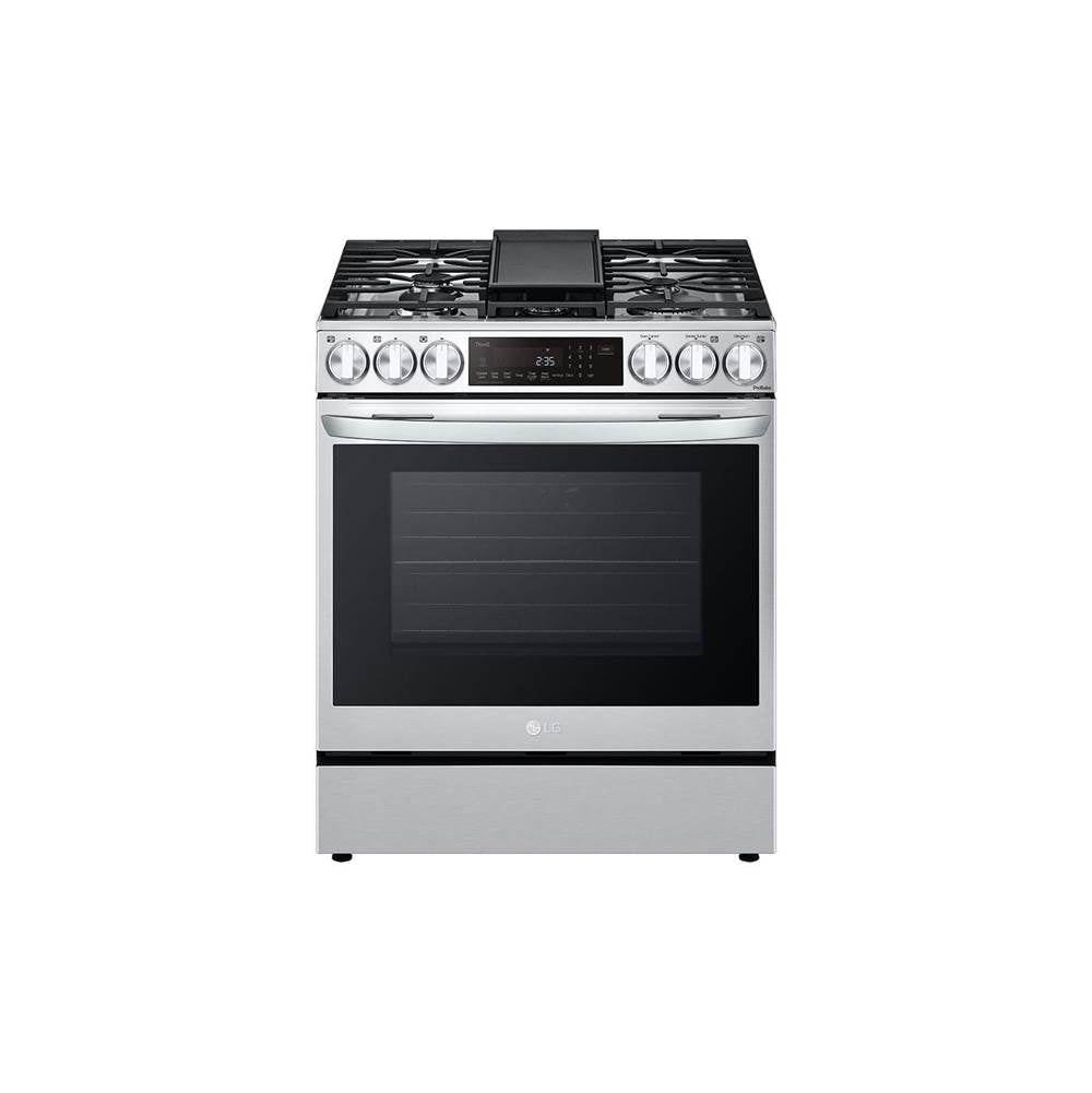 LG Appliances - 6.3 Cu. Ft. Smart Wi-Fi Enabled Probake Convection Instaview Dual Fuel Slide-In Range With Air Fry - Printproof Stainless Steel - Print Proof Stainless Steel