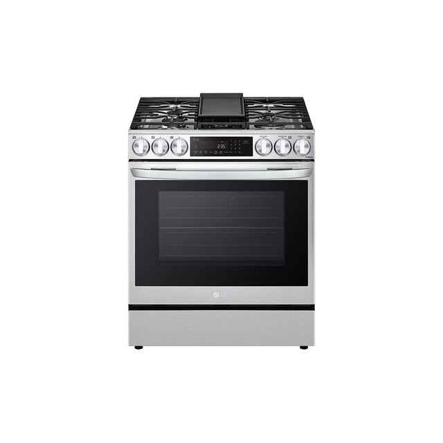 LG Appliances - 6.3 Cu. Ft. Smart Wi-Fi Enabled Probake Convection Instaview Dual Fuel Slide-In Range With Air Fry - Printproof Stainless Steel - Print Proof Stainless Steel