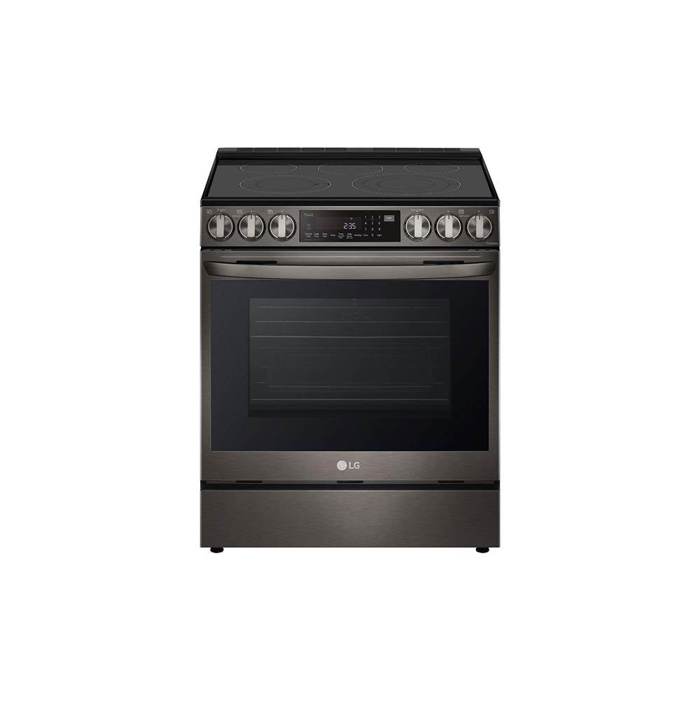 LG Appliances - ADA Compliant, 6.3 cu.ft. Electric Single Oven Slide-in Range, Instaview, Air Fry, ProBake Convection, Printproof Black Stainless Steel - Black Stainless Steel