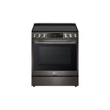 LG Appliances - ADA Compliant, 6.3 cu.ft. Electric Single Oven Slide-in Range, Instaview, Air Fry, ProBake Convection, Printproof Black Stainless Steel - Black Stainless Steel