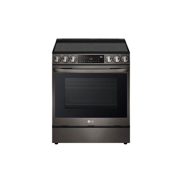 LG Appliances - ADA Compliant, 6.3 cu.ft. Electric Single Oven Slide-in Range, Instaview, Air Fry, ProBake Convection, Printproof Black Stainless Steel - Black Stainless Steel
