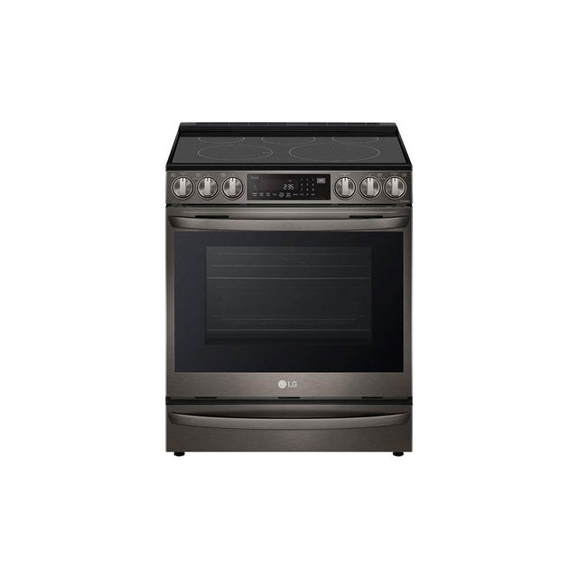 LG Appliances - ADA Compliant, 6.3 cu.ft. Electric Single Oven Slide-in Range, Instaview, Air Fry, ProBake Convection, Printproof Black Stainless Steel - Black Stainless Steel