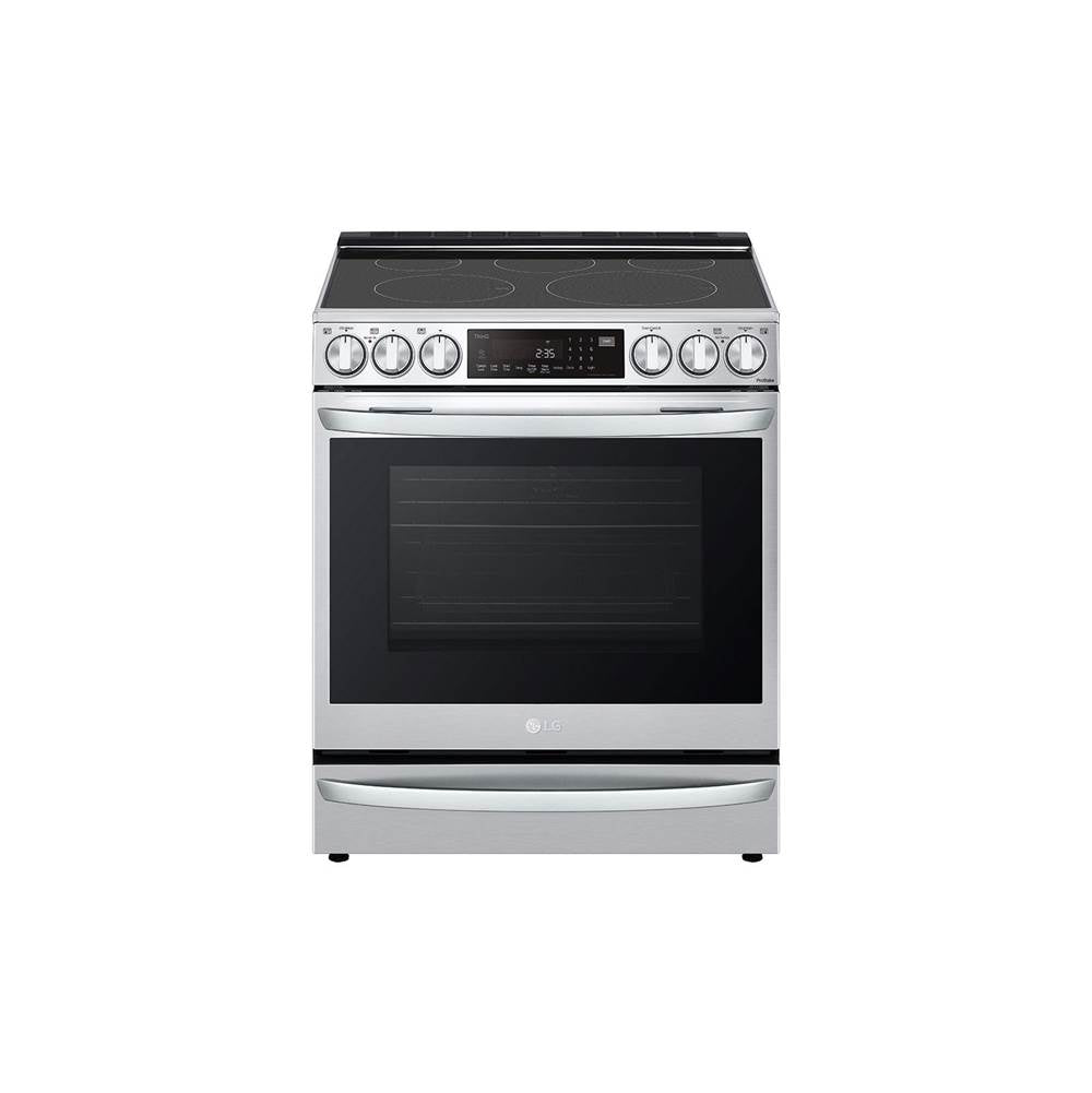 LG Appliances - ADA Compliant, 6.3 cu.ft. Electric Single Oven Slide-in Range, Instaview, Air Fry, ProBake Convection, Printproof Stainless Steel - Stainless Steel
