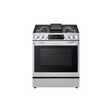 LG Appliances - 6.3 cu.ft. Gas Single Oven Slide-in Range, Instaview, Air Fry, ProBake Convection, EasyClean plus Self Clean, ThinQ, Printproof Stainless Steel - Stainless Steel